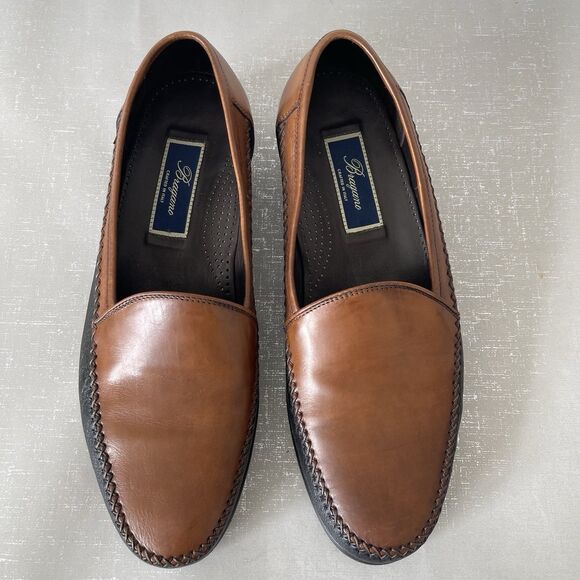 Bragano by Cole Haan Men's Two Tone Leather Loafers Black Brown 10.5 Italy - Picture 2 of 14